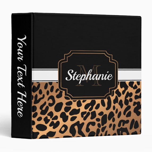 Cute Leopard Print 3 Ring Binder (Front/Spine)