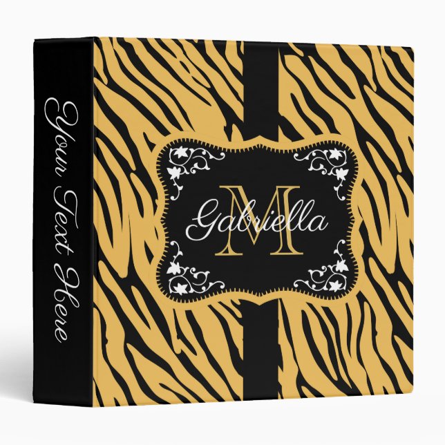 Cute Leopard Print 3 Ring Binder (Front/Spine)