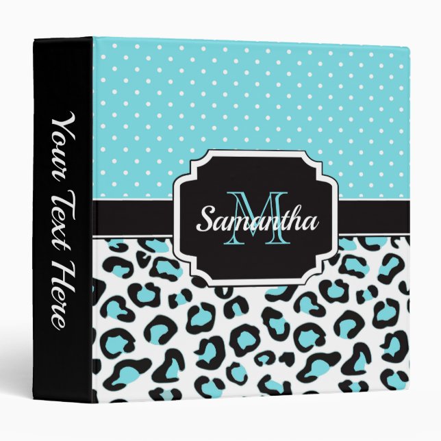 Cute Leopard Print 3 Ring Binder (Front/Spine)