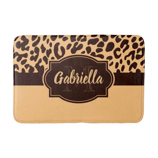 Cute Leopard Print Bath Mat (Front)