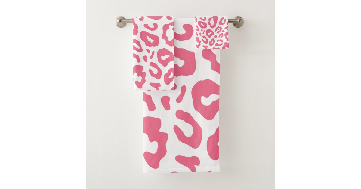 Cute Leopard Print Bath Towel Set Zazzle