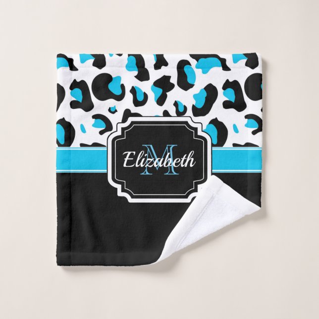 Cute Leopard Print Bath Towel Set (Wash Cloth)