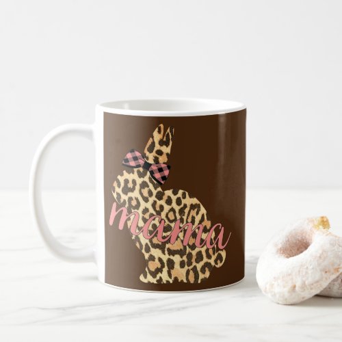 Cute Leopard Print Bunny Mama Pattern Easter Coffee Mug