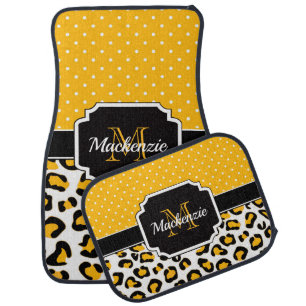 Cute Leopard Print Car Floor Mat