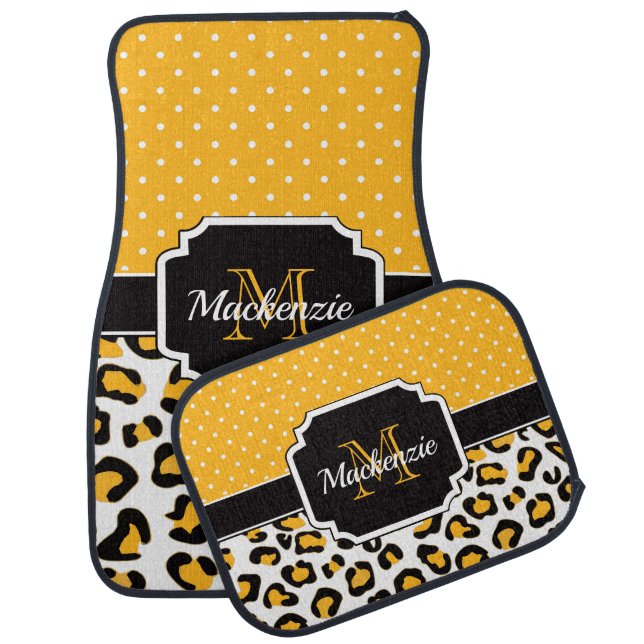 Cute Leopard Print Car Floor Mat (Set)