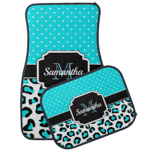 Cute Leopard Print Car Floor Mat