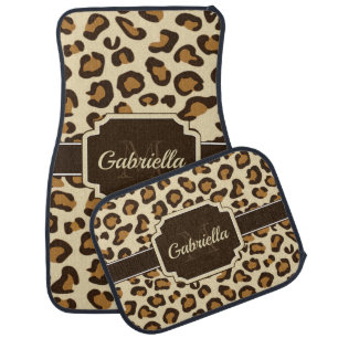 Cute Leopard Print Car Floor Mat