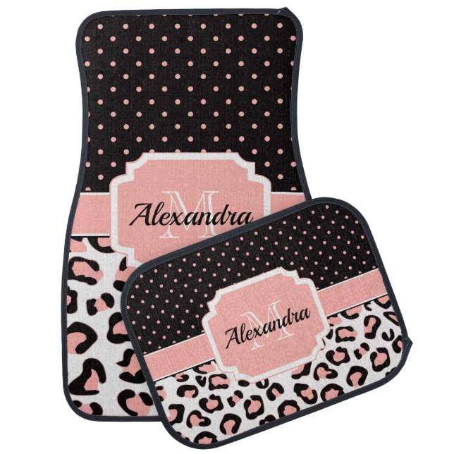 Cute Leopard Print Car Floor Mat (Set)