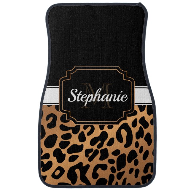 Cute Leopard Print Car Floor Mat (Front)