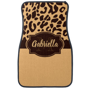 Cute Leopard Print Car Floor Mat