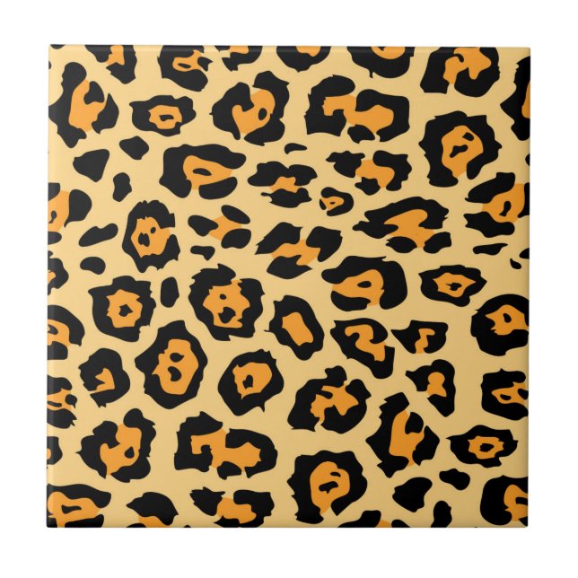 Cute Leopard Print Ceramic Tile (Front)