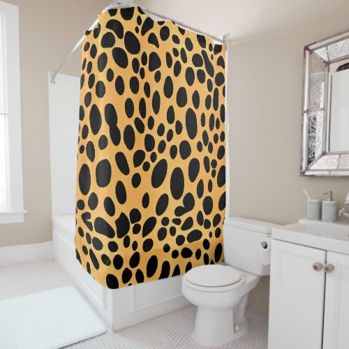 Cute Leopard Print Cheetah Spots Pattern  Shower Curtain