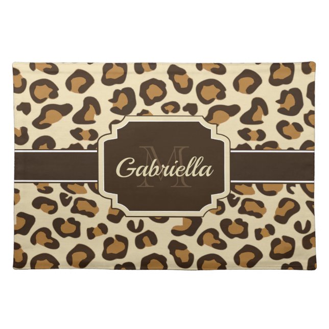 Cute Leopard Print Cloth Placemat (Front)