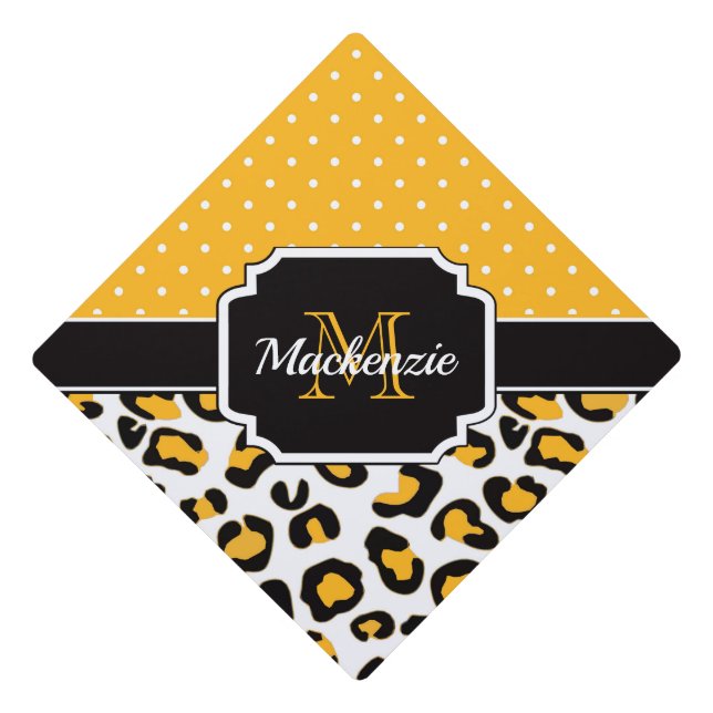 Cute Leopard Print Graduation Cap Topper (Front)