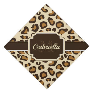 Cute Leopard Print Graduation Cap Topper
