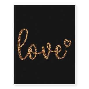 Cute Leopard Print Heart Matching Valentine's Day Temporary Tattoos