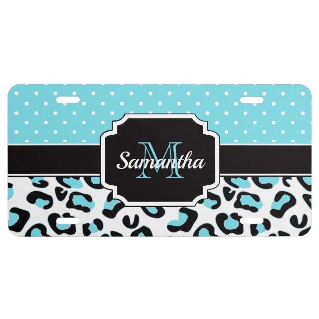 Cute Leopard Print License Plate (Front)