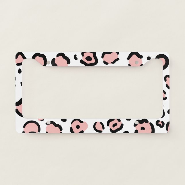 Cute Leopard Print License Plate Frame (Front)