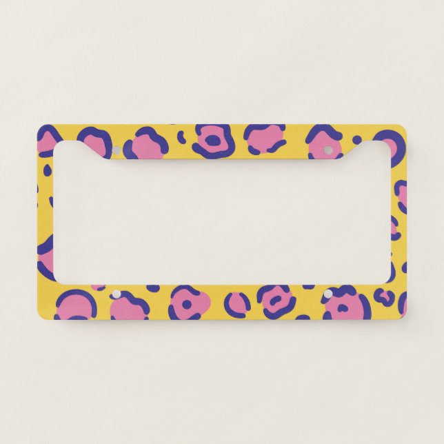Cute Leopard Print License Plate Frame (Front)