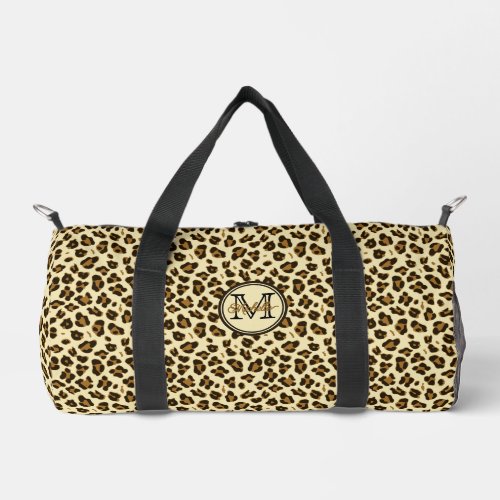 Cute Leopard Print   Monogrammed Duffle Bag