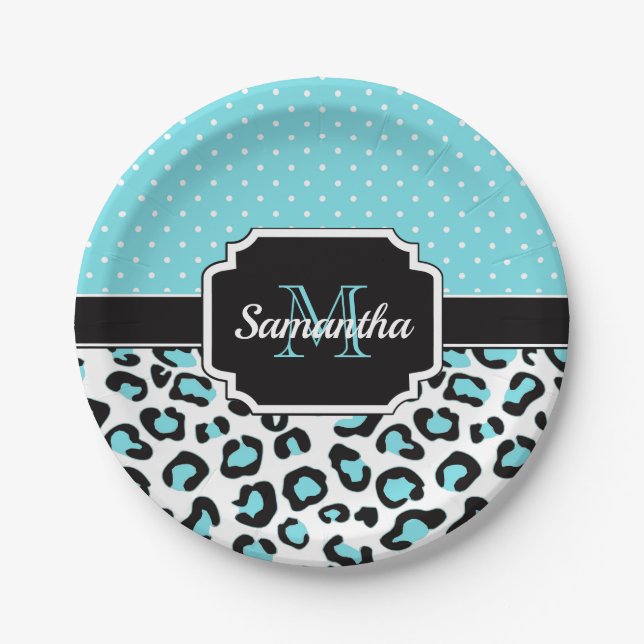 Cute Leopard Print Paper Plates (Front)