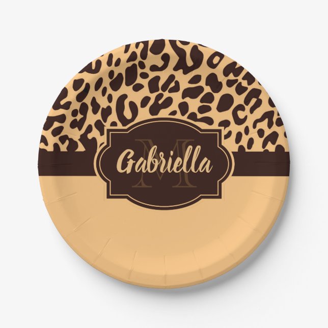 Cute Leopard Print Paper Plates (Front)