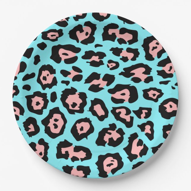 Cute Leopard Print Paper Plates (Front)