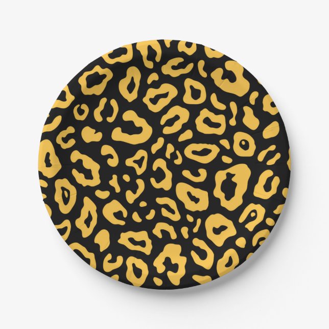 Cute Leopard Print Paper Plates (Front)
