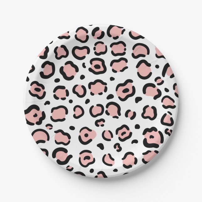 Cute Leopard Print Paper Plates (Front)