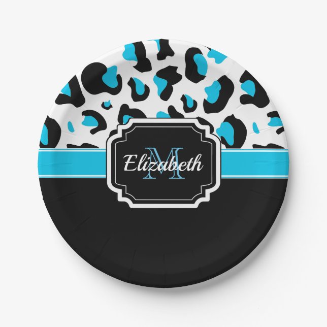 Cute Leopard Print Paper Plates (Front)