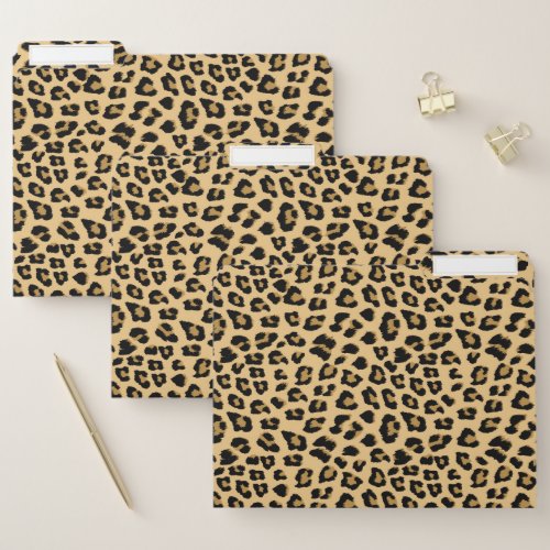 Cute Leopard Print Pattern File Folder
