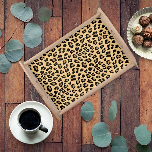 Cute Leopard Print Pattern Serving Tray