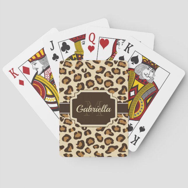 Cute Leopard Print Poker Cards (Back)