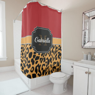 Cute Leopard Print Shower Curtain