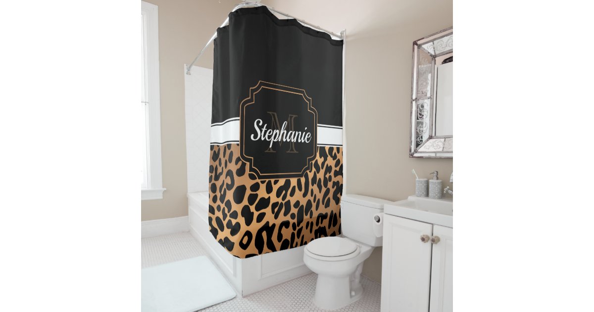 Cute Leopard Print Shower Curtain Zazzle