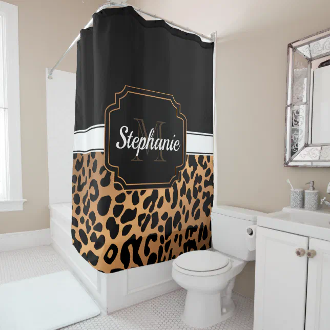 Cute Leopard Print Shower Curtain Zazzle