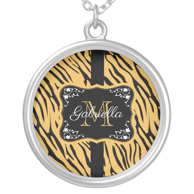 Cute Leopard Print Silver Plated Necklace (Front)