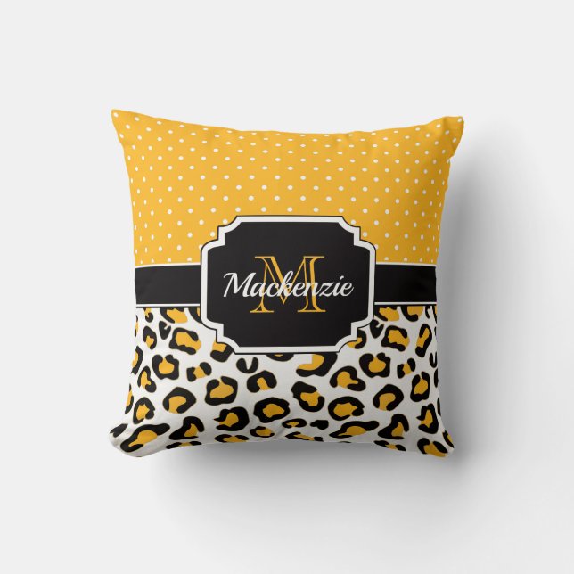Cute Leopard Print Throw Pillow (Front)