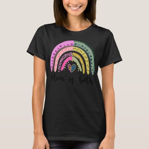 Cute Leopard Rainbow Mama Of Both Mothers Day T_Shirt