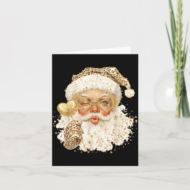 Cute Leopard Santa Claus Merry Christmas 2026 Prep Card (Front)