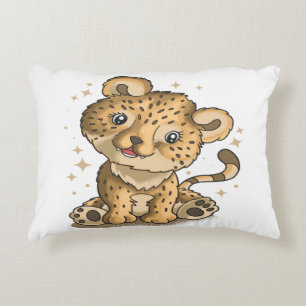 cute leopard sitting illustration design accent pillow