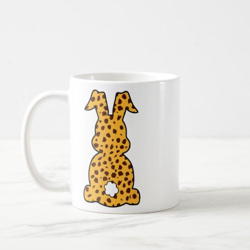Cute Leopard Striped Bunny Rabbit Happy Easter Day Coffee Mug