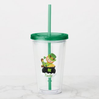 Cute Leprechaun Acrylic Tumbler