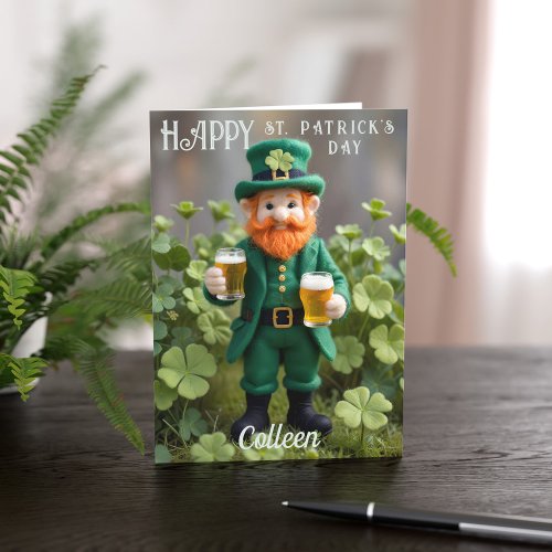 Cute Leprechaun Beer St Patrick's Day Card