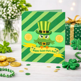 Cute Leprechaun Owl St. Patrick’s Day Card