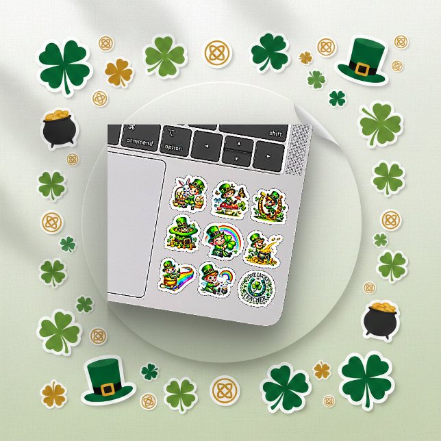 Cute Leprechaun Rainbow St. Patrick's Day Set Sticker (Creator Uploaded)