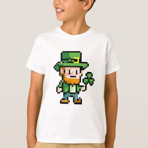 Cute Leprechaun Shamrock Lucky St Patricks Day T_Shirt