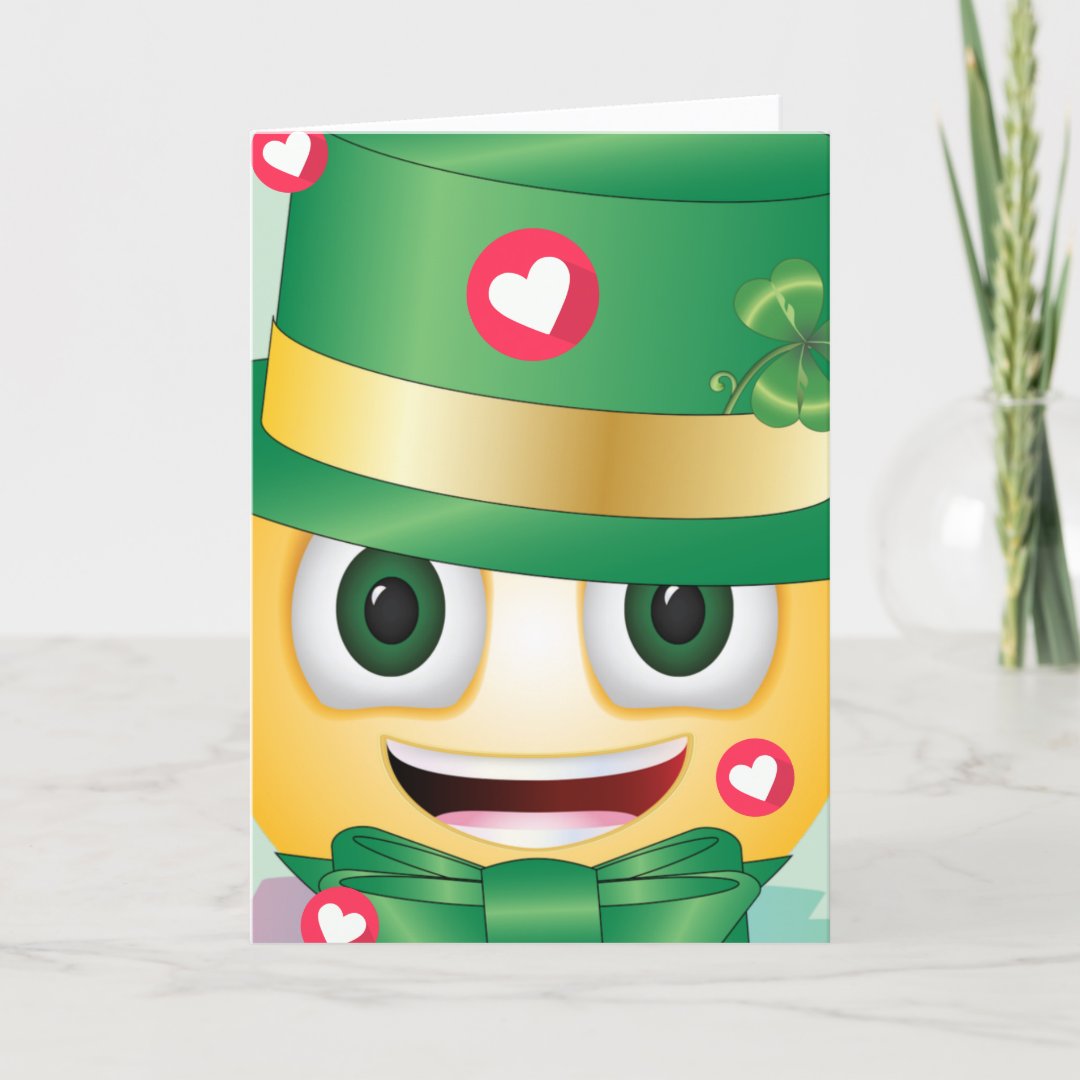 Cute Leprechaun Smile Face Happy St. Patricks Day Holiday Card