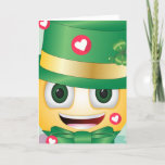 Cute Leprechaun Smile Face Happy St. Patricks Day Holiday Card