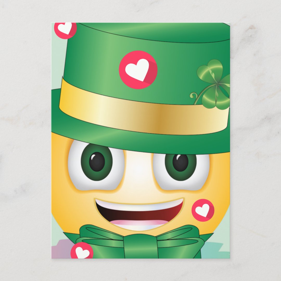 Cute Leprechaun Smile Face Happy St. Patricks Day Holiday Postcard